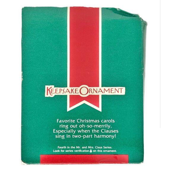 Hallmark Keepsake Ornament Christmas Tree Holiday Duet 1989 Mr & Mrs Claus w Box - Picture 9 of 11